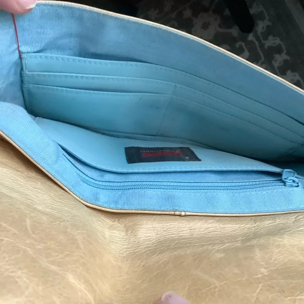 HOBO Elegant Mustard Yellow Vegan Leather Clutch Bag